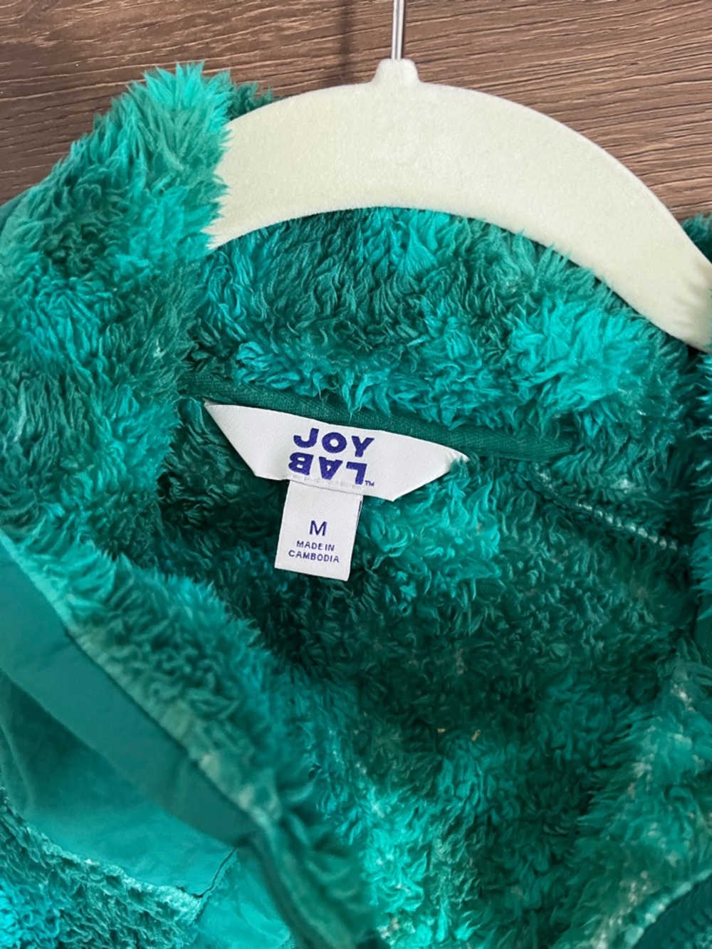 JoyLab Teal Patterned Teddy Jacket with Hood - Picture 2 of 3